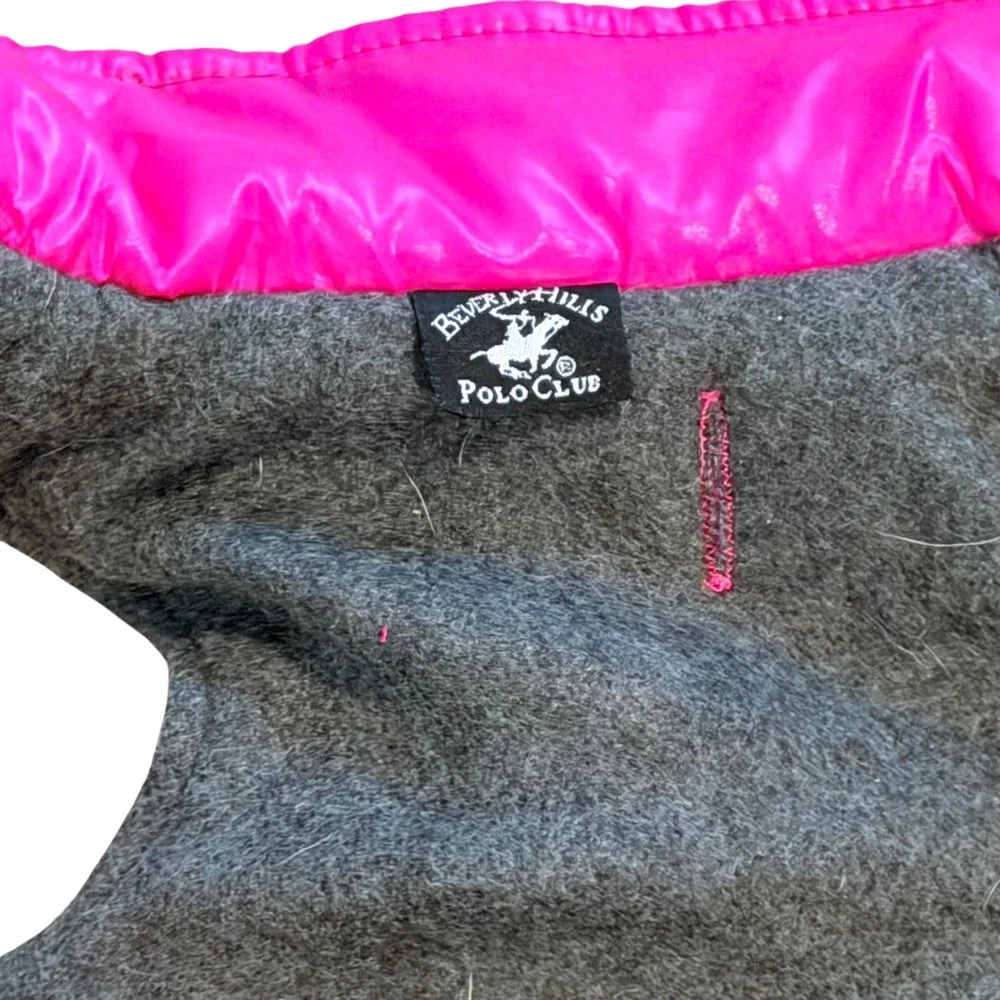 Beverly Hills Polo Club Dog Vest Small Pink Quilted Fleece Puffer Jacket Preppy